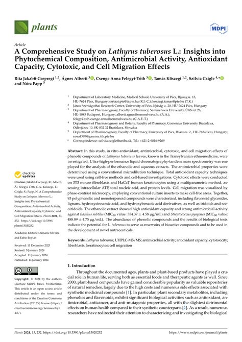 Pdf A Comprehensive Study On Lathyrus Tuberosus L Insights Into