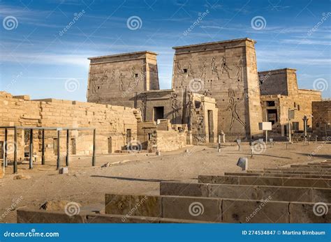 philae temple  agilkia island egypt editorial photography