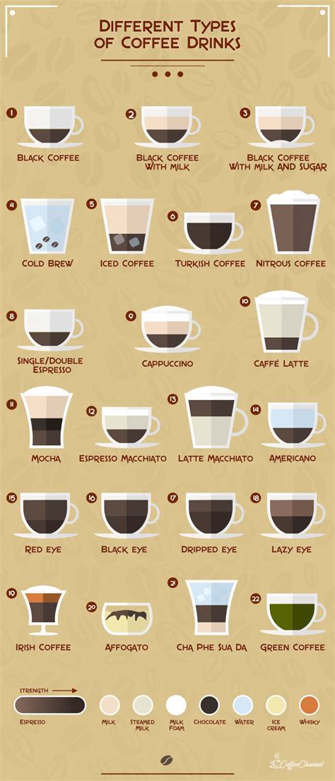 22 Different Types of Coffee Drinks (Explained With Pictures) | Coffee ...