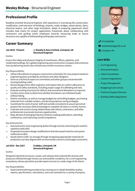 Structural Engineer Cv Example Guide Land Top Jobs