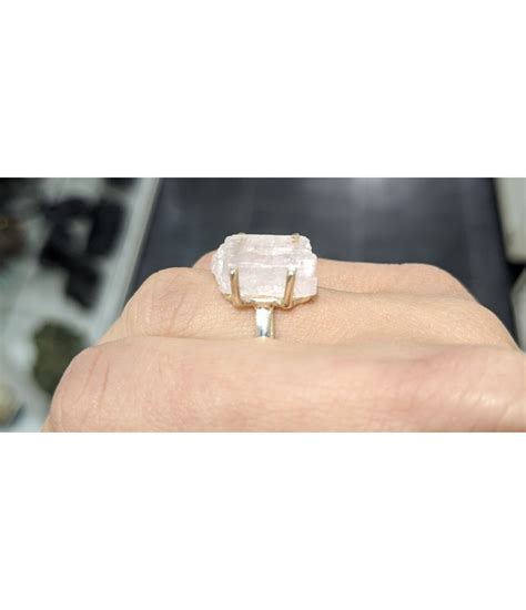 Kunzite Bague Cristal Naturel