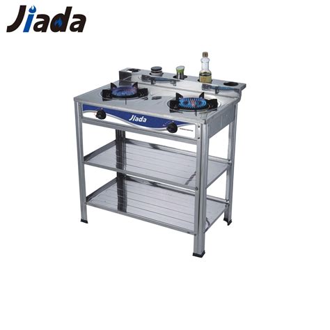 Jd Fs007 Hot Sale Fancy Stainless Steel Panel Professional Cast Iron Double Ring Burner Gas