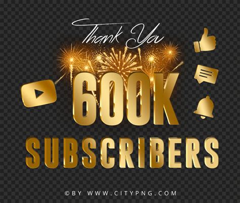 Fireworks 600k Subscribers Youtube Celebration Hd Png Citypng