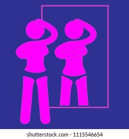 Naked Woman Front Mirror Over Royalty Free Licensable Stock Illustrations Drawings