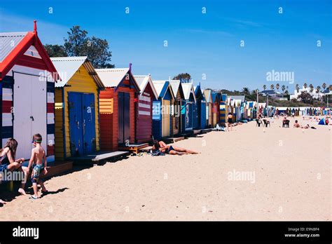 beach huts  brighton beach melbourne australia stock photo alamy