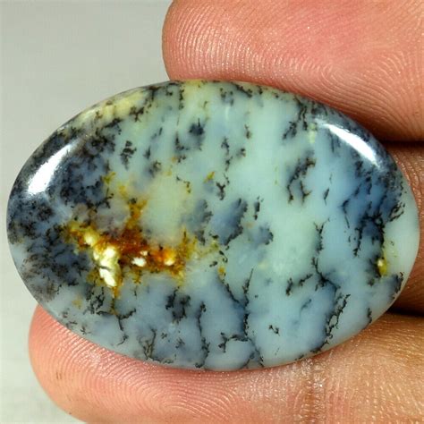 100 Natural Dendrite Opal Oval Cabochon Loose Gemstones 33 40Cts 25x