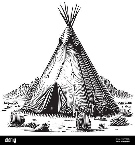 Native American Background Tepee Black And White Stock Photos Images