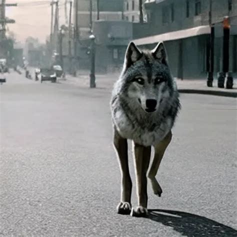 A Still Of The Lonely Anthro Gray Wolf Walking A Stable Diffusion