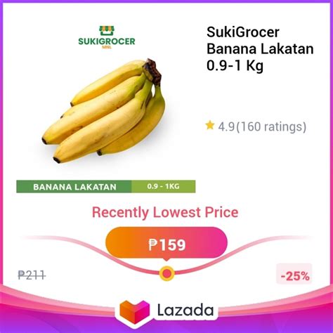 Sukigrocer Banana Lakatan Kg