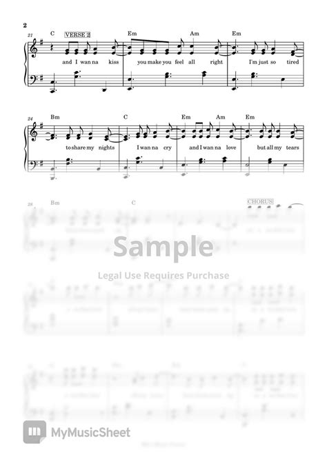 Tom Odell Another Love Piano Sheet Music نوتة By Mels Music Corner