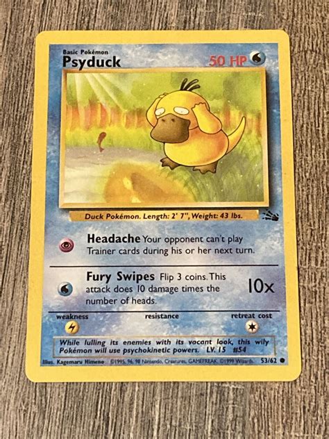 Psyduck Fossil Set Pokemon Card Regular Common Tcg Wotc Ebay