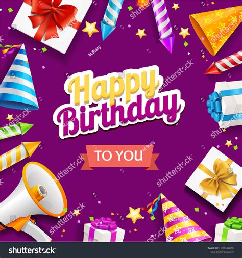 Realistic Detailed 3d Happy Birthday Placard Royalty Free Stock