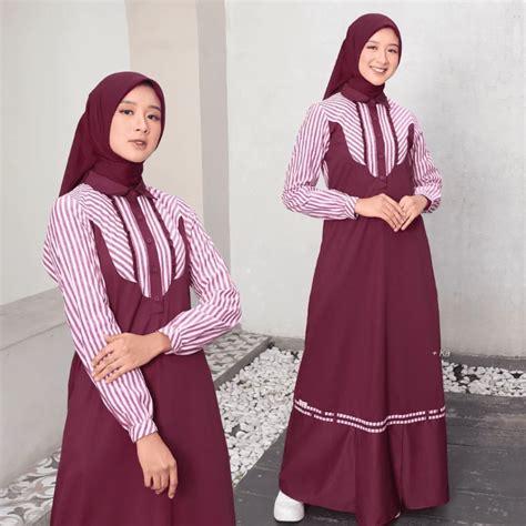 6 Gamis Merah Maroon Ethica Buat Kamu Tampil Penuh Pesona