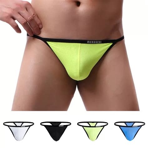 Low Rise Men S Sexy G String Bikini Briefs With Bulge Pouch Underpants Eur Picclick Fr