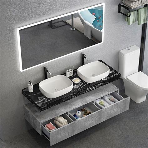 48" Modern Floating Bathroom Vanity Set with Single Vessel Sink Wall ...