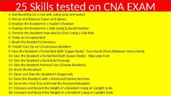 25 Certified Nurse Aide Skills Cards by PRAKASH BHATIA | TPT