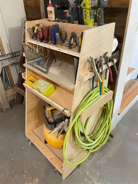 Mobile Tool Cart Tool Storage Diy Workbench Plans Diy Tool Cart