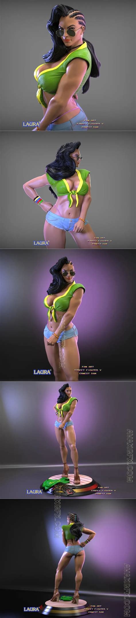 Laura Matsuda From Street Fighter V STL 3D Model AVAXGFX