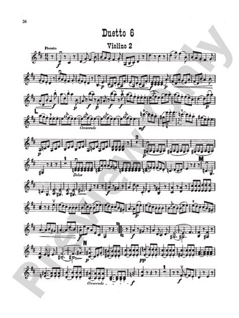 Haydn Six Duets Duet No 6 Violin II Part Digital Sheet Music