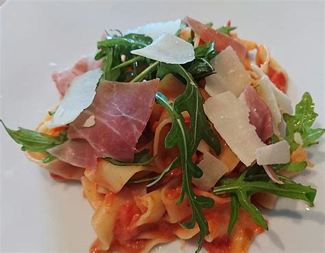 Pasta Mit Rucola Mascarpone Und Parmaschinken Von Derpanscher