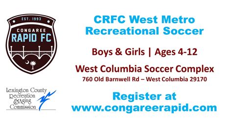 2024 Crfc West Metro Rec Information Fall Season Congaree Rapid Fc