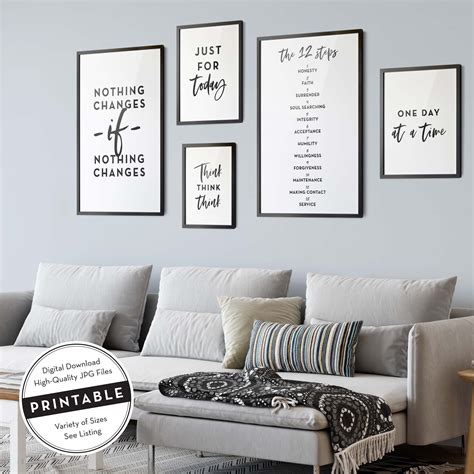 The 12 Steps, AA Quotes, Recovery Slogans, Sobriety Printable Wall Art ...