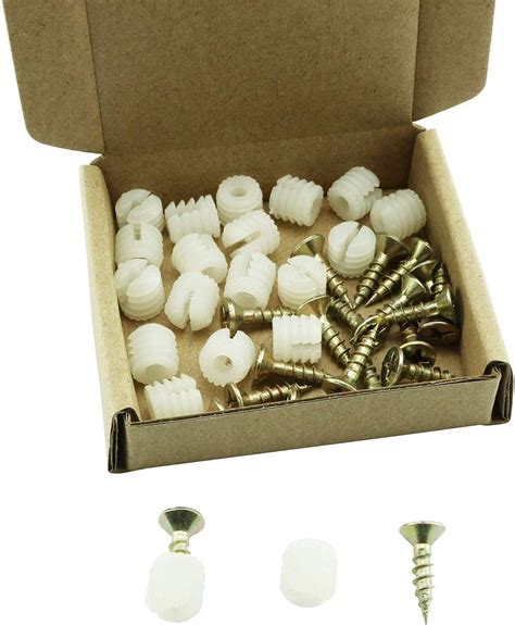 Rok Hardware 8mm Plastic Hinge Dowel Inserts With Screws 100 Pack