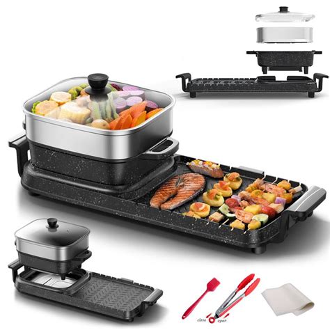 Aoran Electric Hot Pot With Grill Shabu Shabu Hot Pot Electric Korean Bbq Grill Smokeless Grill