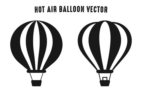 Hot Air Balloon Vector Black Silhouettes Free 35339520 Vector Art At Vecteezy
