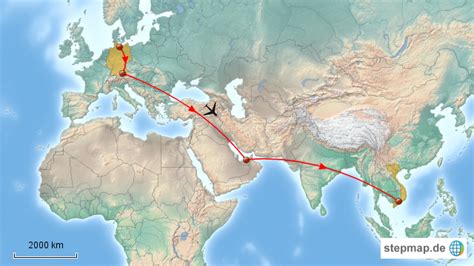 Stepmap Anreise Vietnam Landkarte F R Deutschland