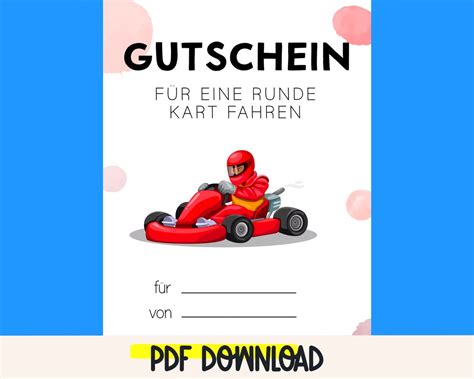 Go Kart Geschenkgutschein Vorlage Gutschein Kinder Kart Fahren