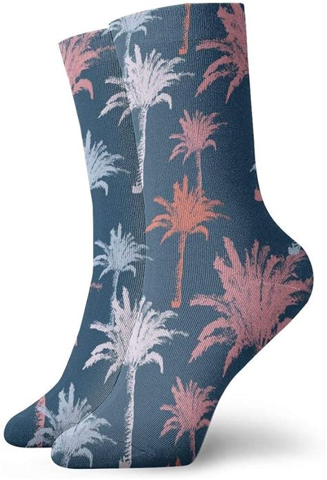 Palm Trees Pattern Men Womens Crew Socks Cotton Sport Long Novelty