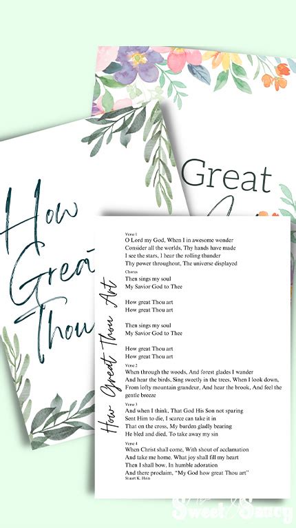 Free How Great Thou Art Hymn Printable My Sweet And Saucy