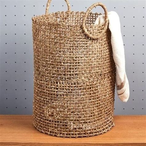 Buy Handmade Sabai Grass Laundry Basket Natural Online On Brown Living Baskets And Boxes