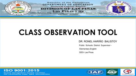 Class Observation Tool Teacher Evaluation