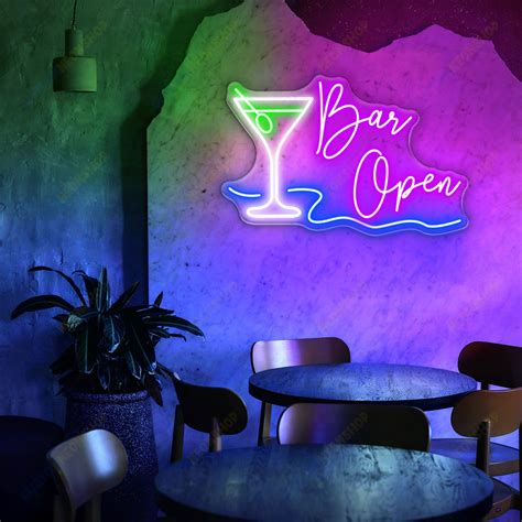 Bar Open Neon Sign Open Sign for Bar Cocktail Bar Sign Open - Etsy