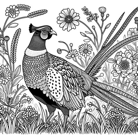 Pheasant In Natural Habitat Coloring Page Lulu Pages