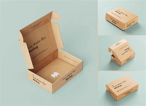 Free Delivery Mailer Box Mockup Psd Set Good Mockups