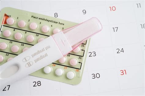 Premium Photo Pregnancy Test With Birth Control Pills For Female Of