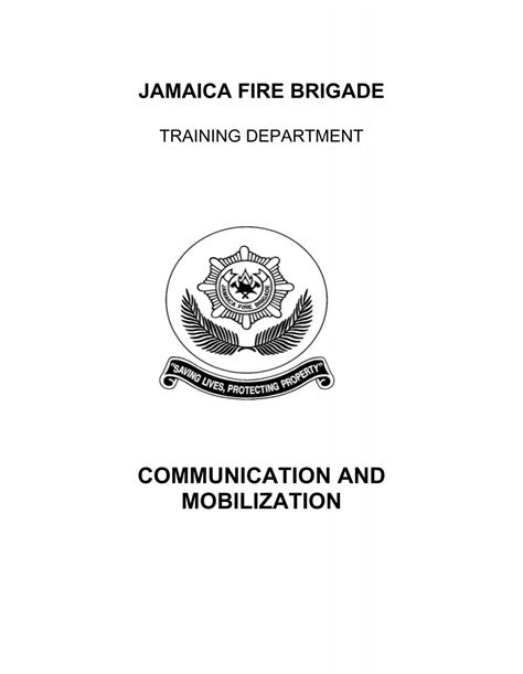 Communication And Mobilization Jamaica Fire Brigade