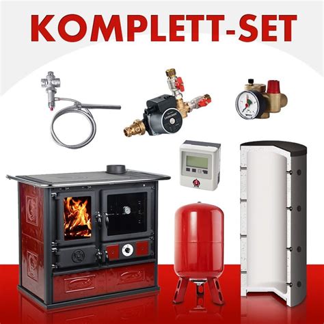 Komplett Set Wasserführender Küchenofen Termorosa DSA Bordeaux Amazon