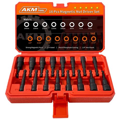 Magnetic Nut Driver Set 16 Piece Nut Driver Set For