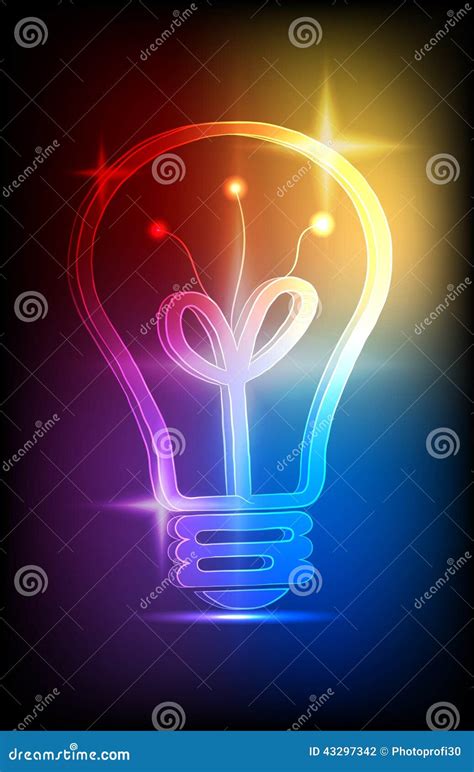 Neon Light Bulb Stock Illustration Illustration Of Electricity