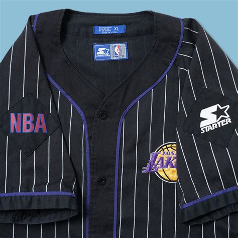 Vintage Starter Los Angeles Lakers Baseball Jersey XLarge | Double ...