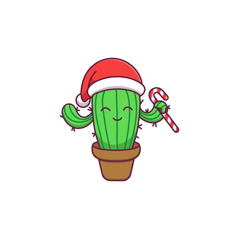 cartoon cactus celebrating Christmas 29318807 Vector Art at Vecteezy