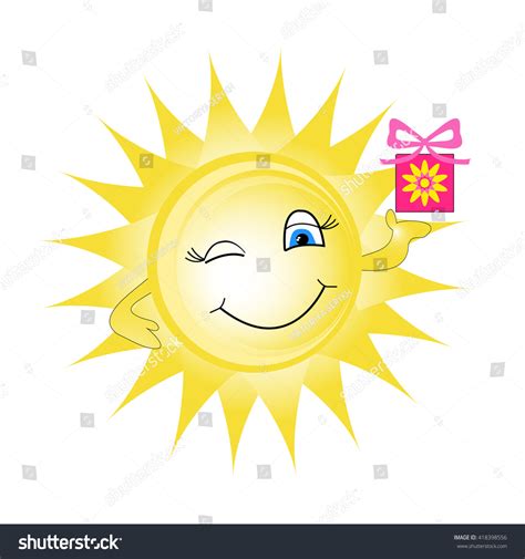 Cartoon Sun Blue Eyes Sweet Smile Stock Vector (Royalty Free) 418398556 ...