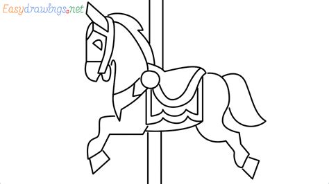 How To Draw Crousel Horse Step by Step - [13 Easy Phase] - [Emoji]