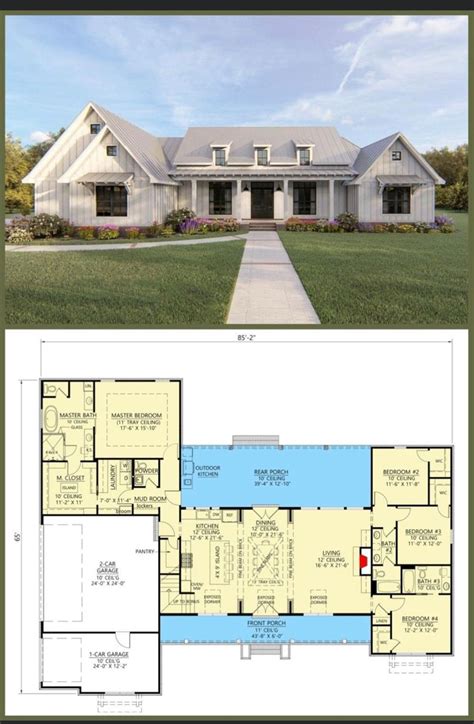 20 stunning modern farmhouse house plans blueprints – Artofit