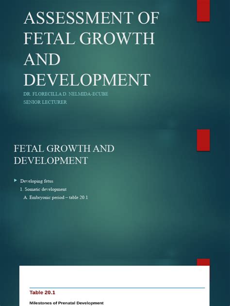 Assessment Of Fetal Growth And Development Fdne Pdf Prenatal