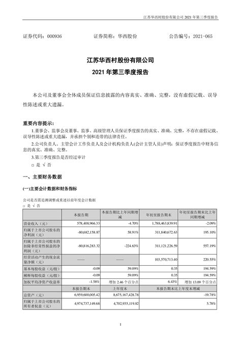 华西股份：2021年第三季度报告 洞见研报 行业报告